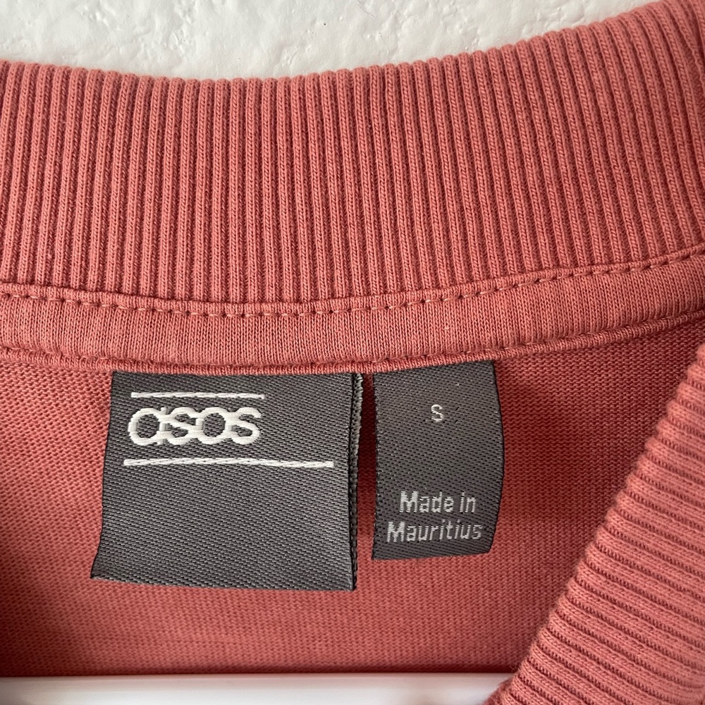 Oversized ASOS crew neck pullover, Dusty Rose, Size Small - Picture 5 of 5